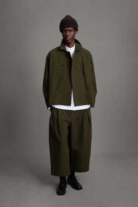 Weatherproof Zipper Seals AdjustableDrawstring THE COOK JACKET / HERRINGBONE SUITING HEATH