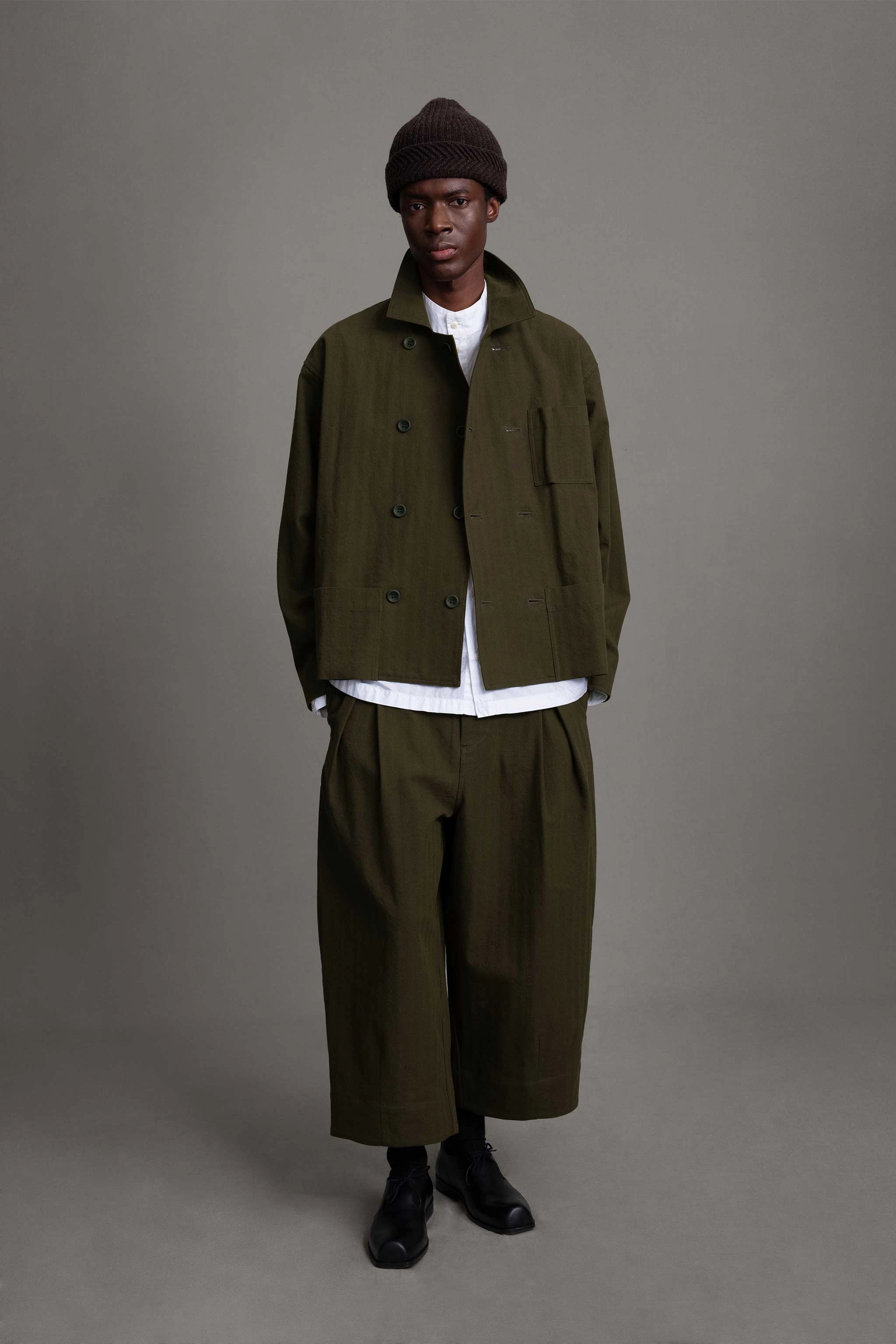 Weatherproof Zipper Seals AdjustableDrawstring THE COOK JACKET / HERRINGBONE SUITING HEATH