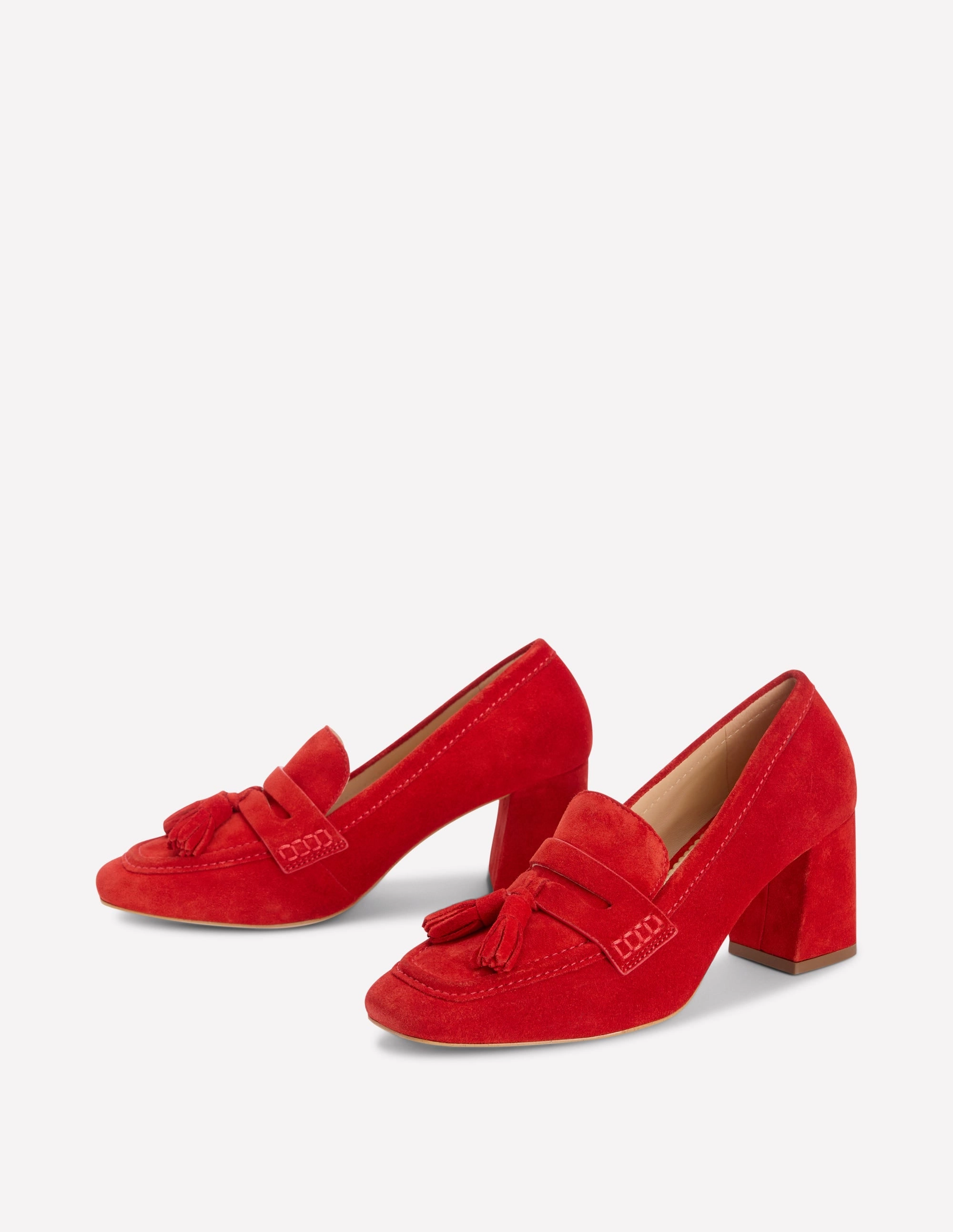 Glamorous Stilettos Platform Booties Sol Block Heeled Penny Loafers-Red