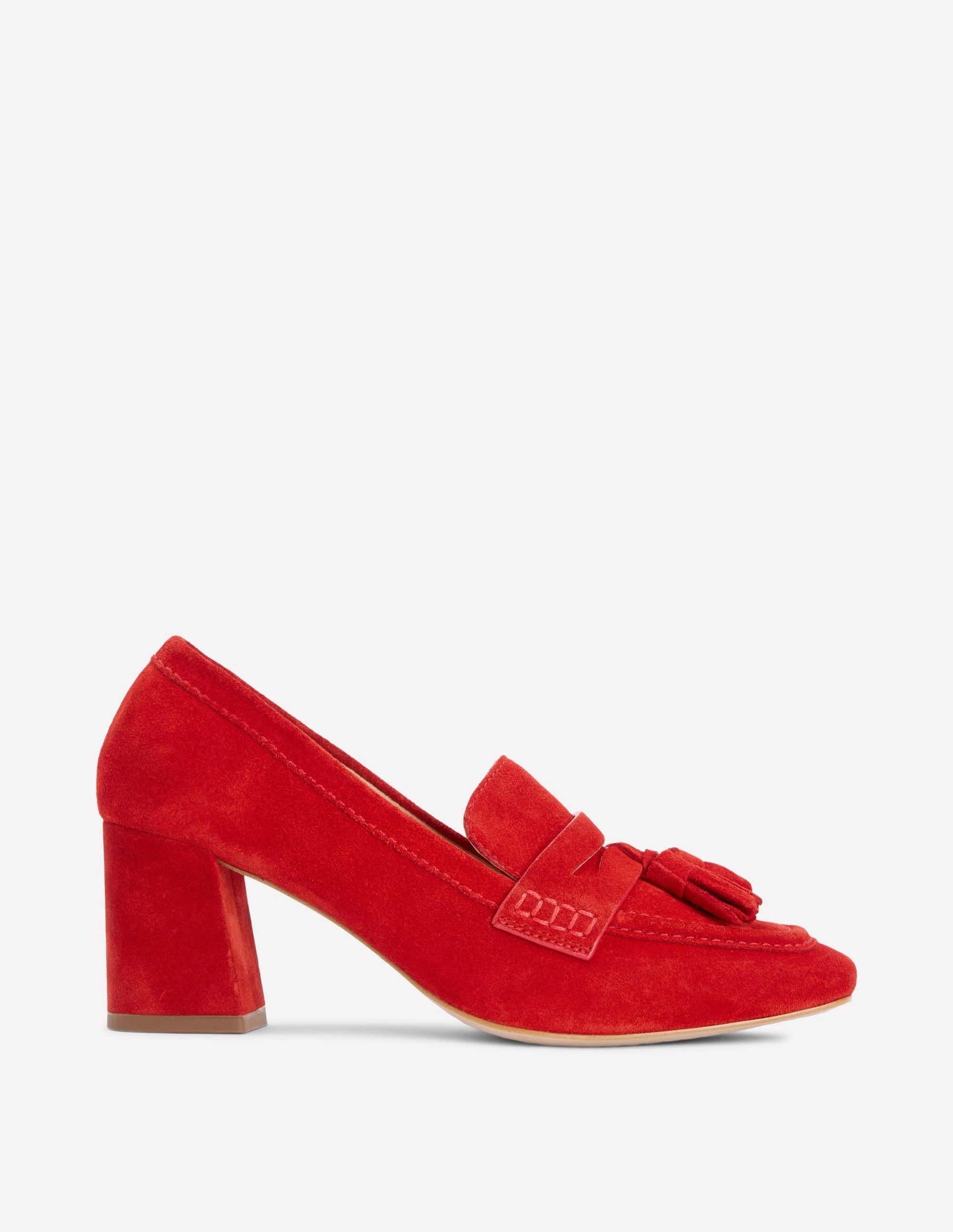 Chic Booties Light Design Sol Block Heeled Penny Loafers-Red