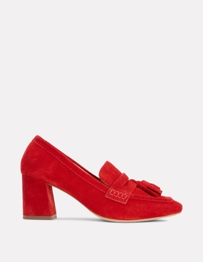 Chic Booties Light Design Sol Block Heeled Penny Loafers-Red