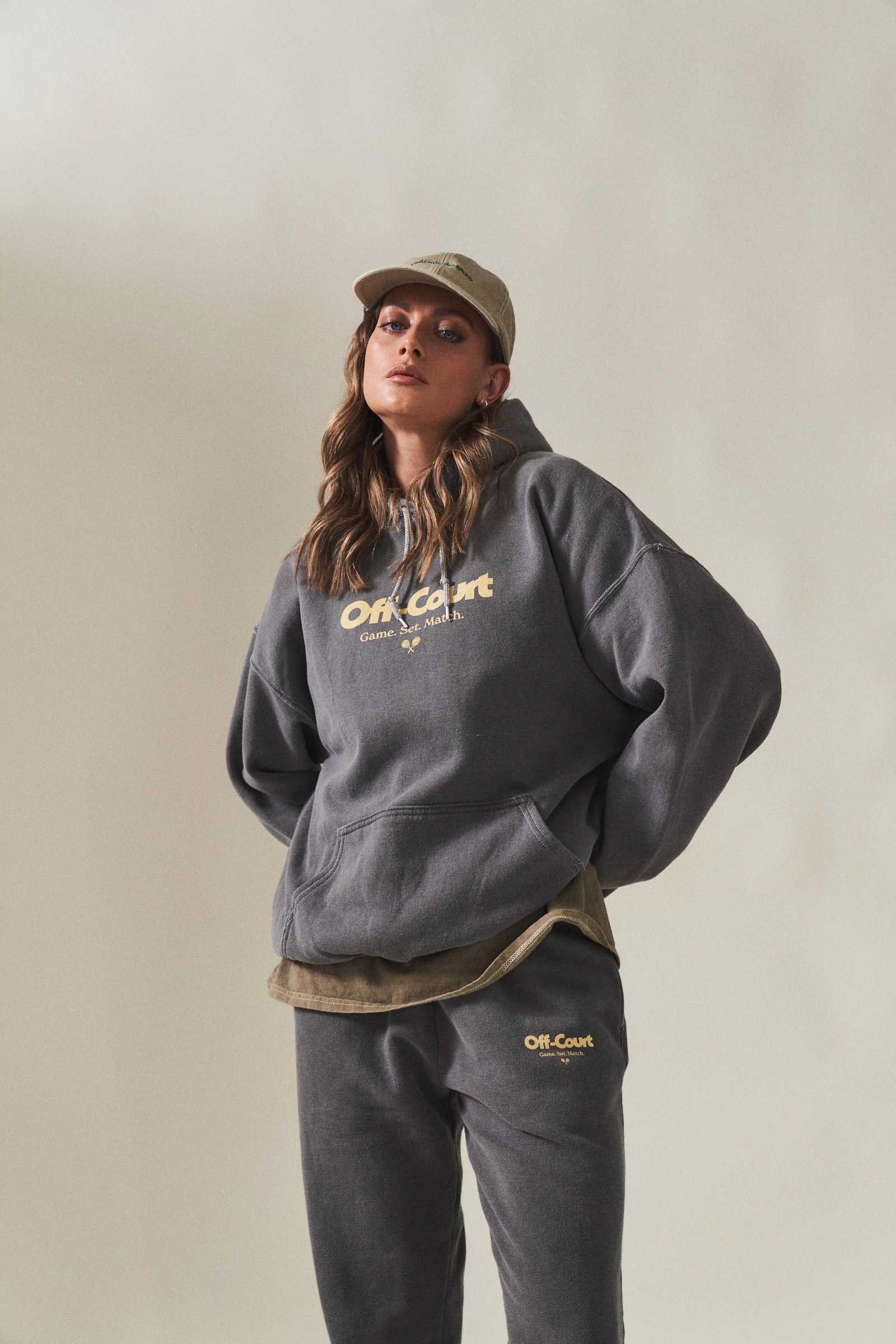 Fur like Vice 84 'Off-Court GSM' Vintage Washed Hoodie - Charcoal