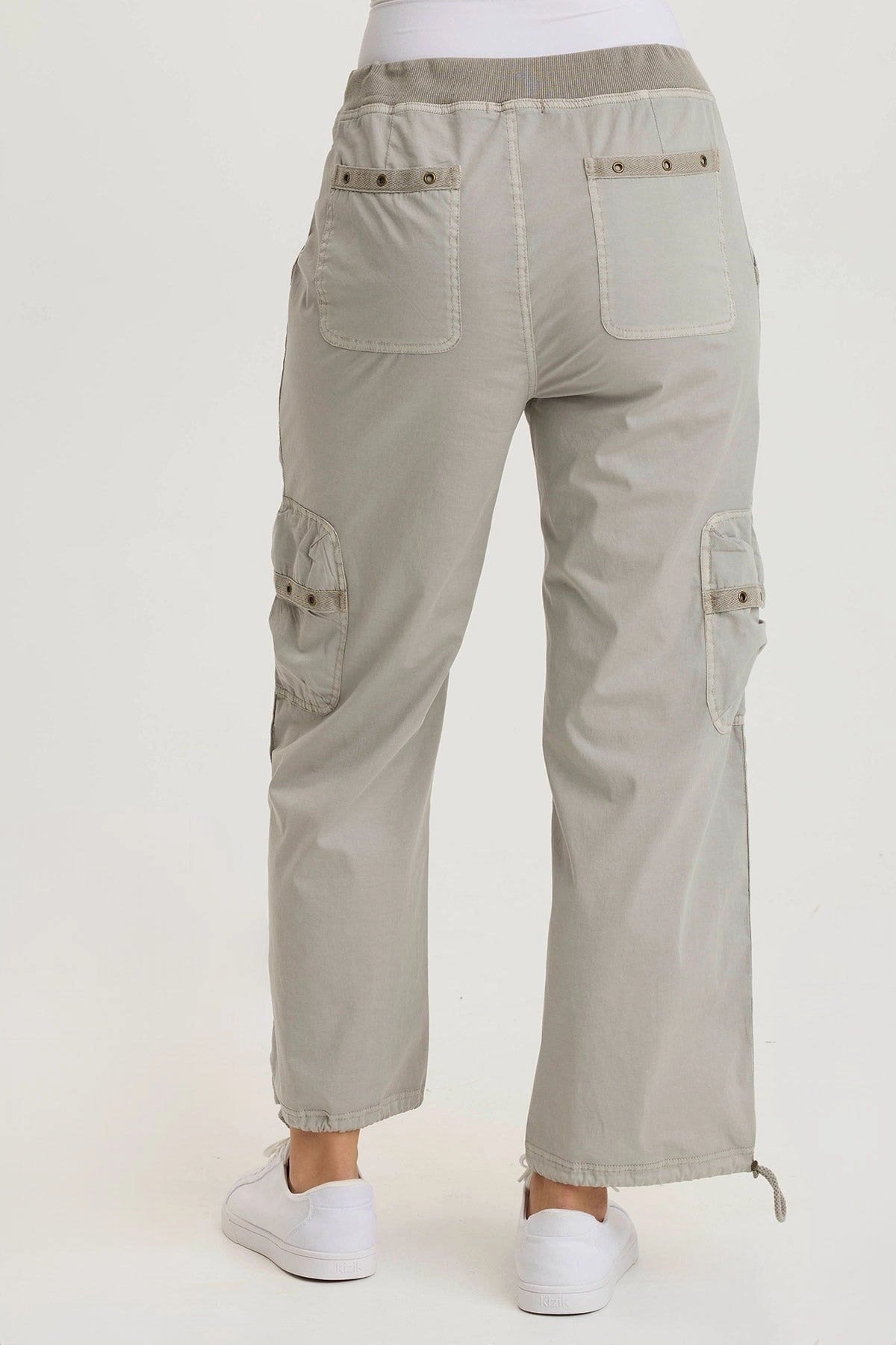 Stretch Panels Langley Poplin Cinched Leg Cargo Pant