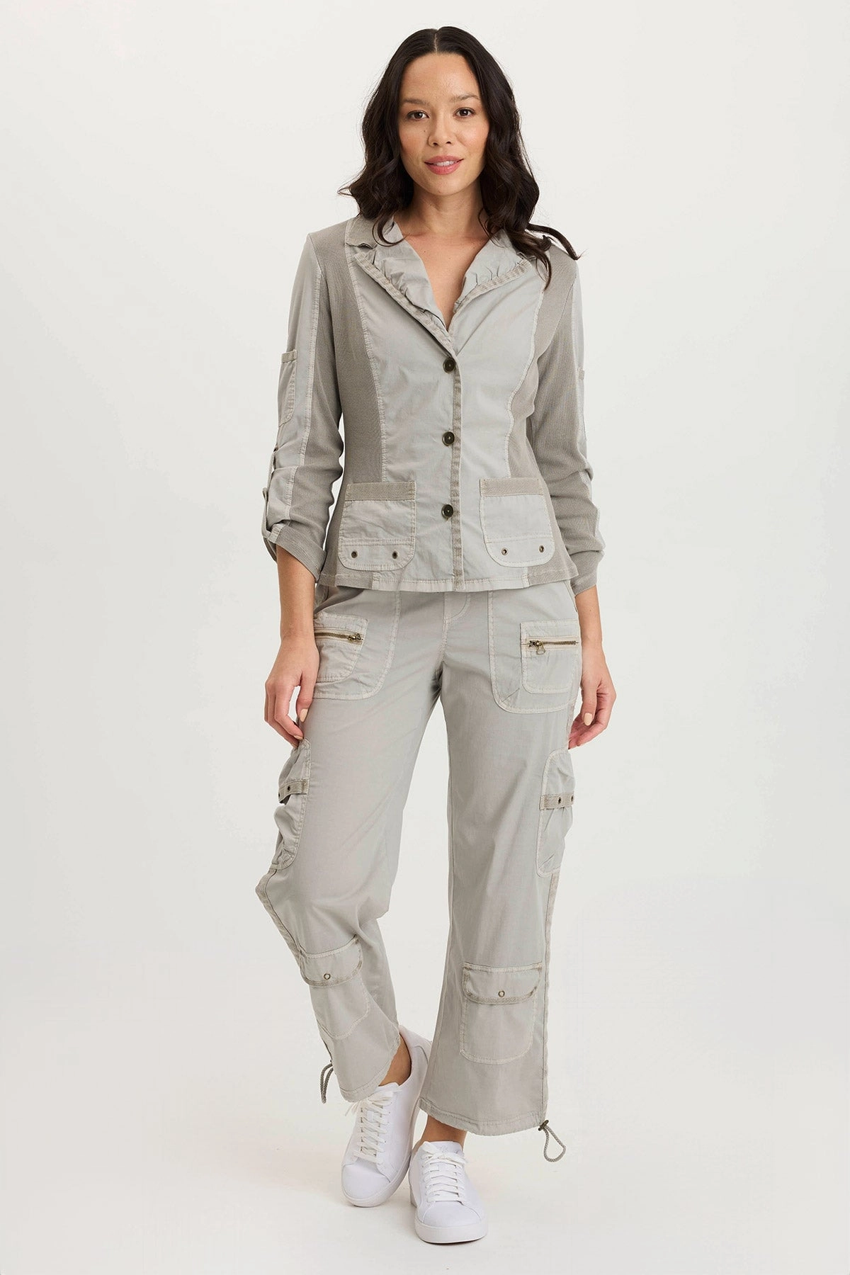 Langley Poplin Cinched Leg Cargo Pant breath easy Easy Stretch Fit