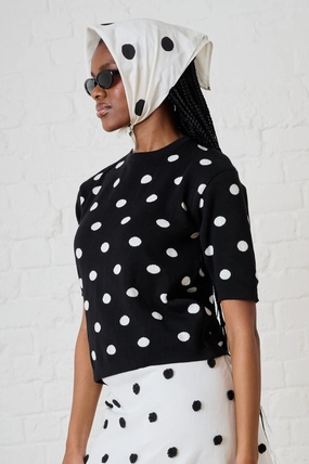 Stretchable Waistband Microfiber Blended Fabric Cotton Knitwear Top in Spot
