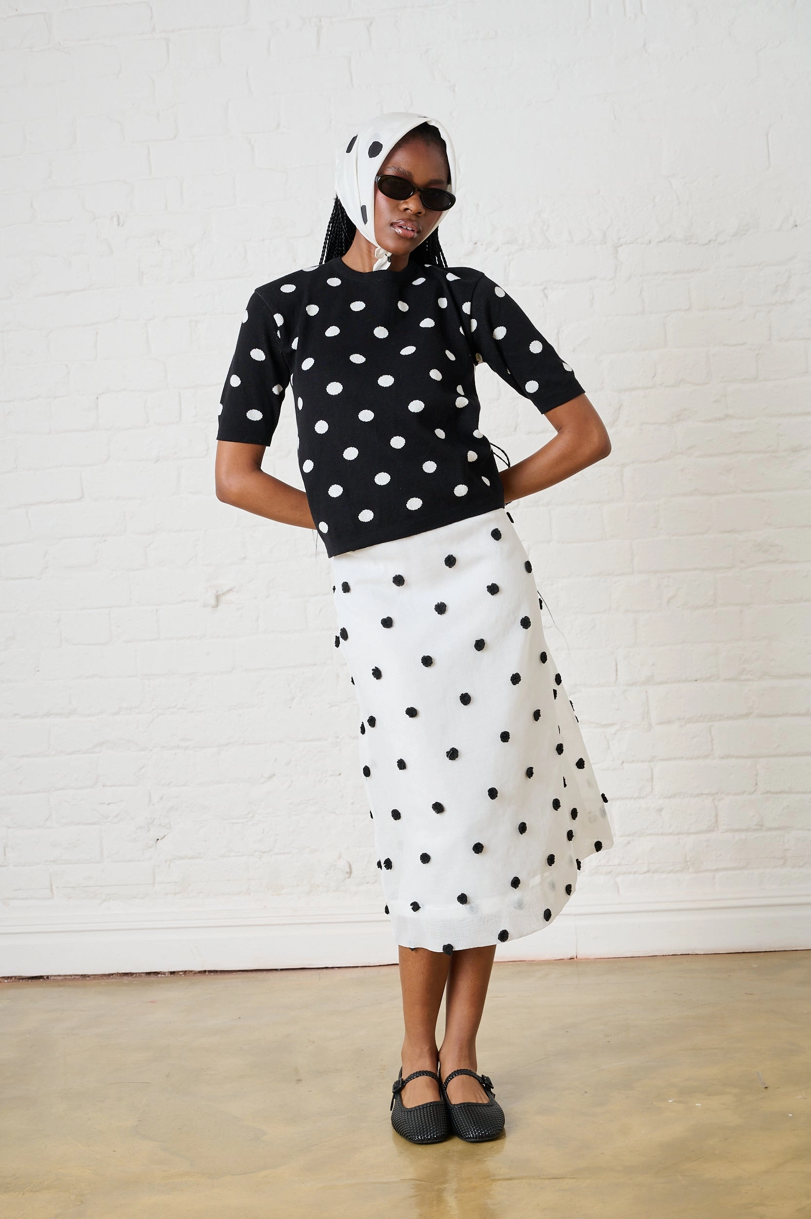 Versatile Style Cotton Knitwear Top in Spot