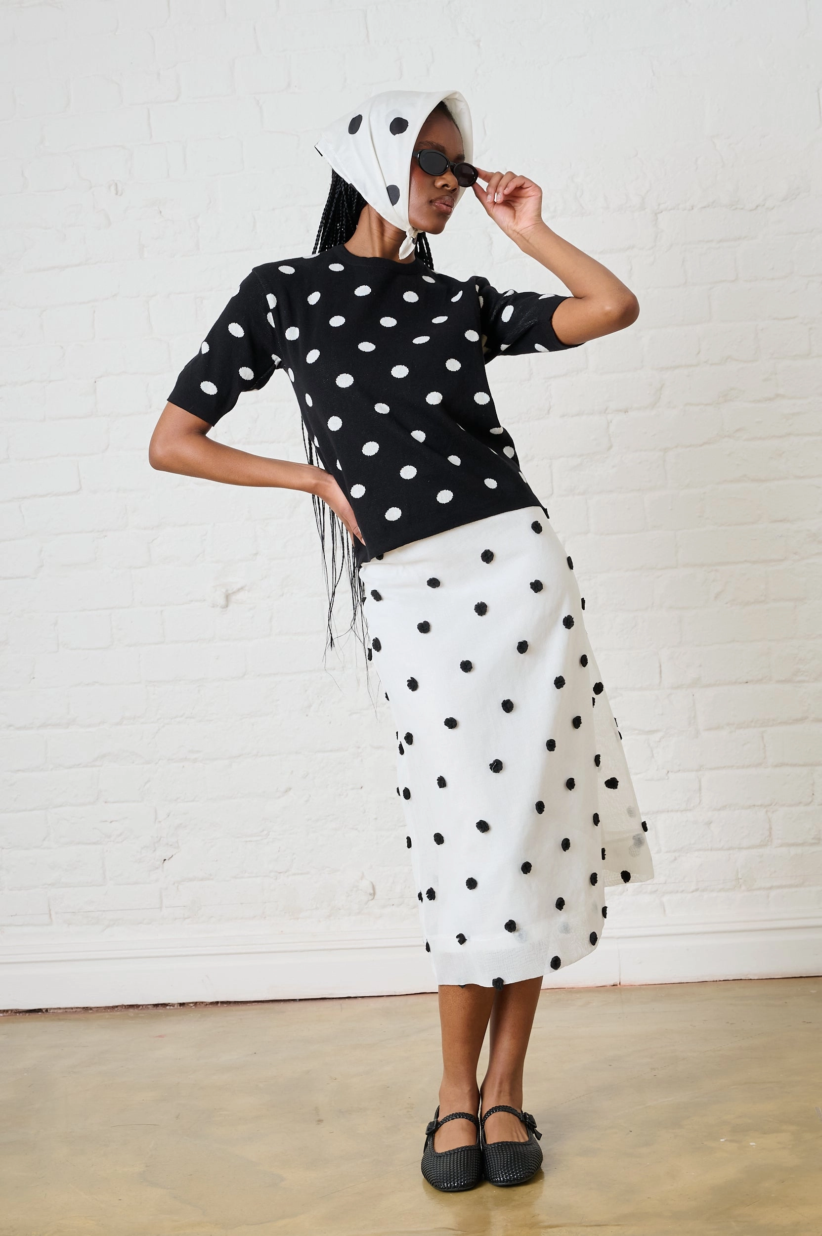 Cotton Knitwear Top in Spot EthicallySourced