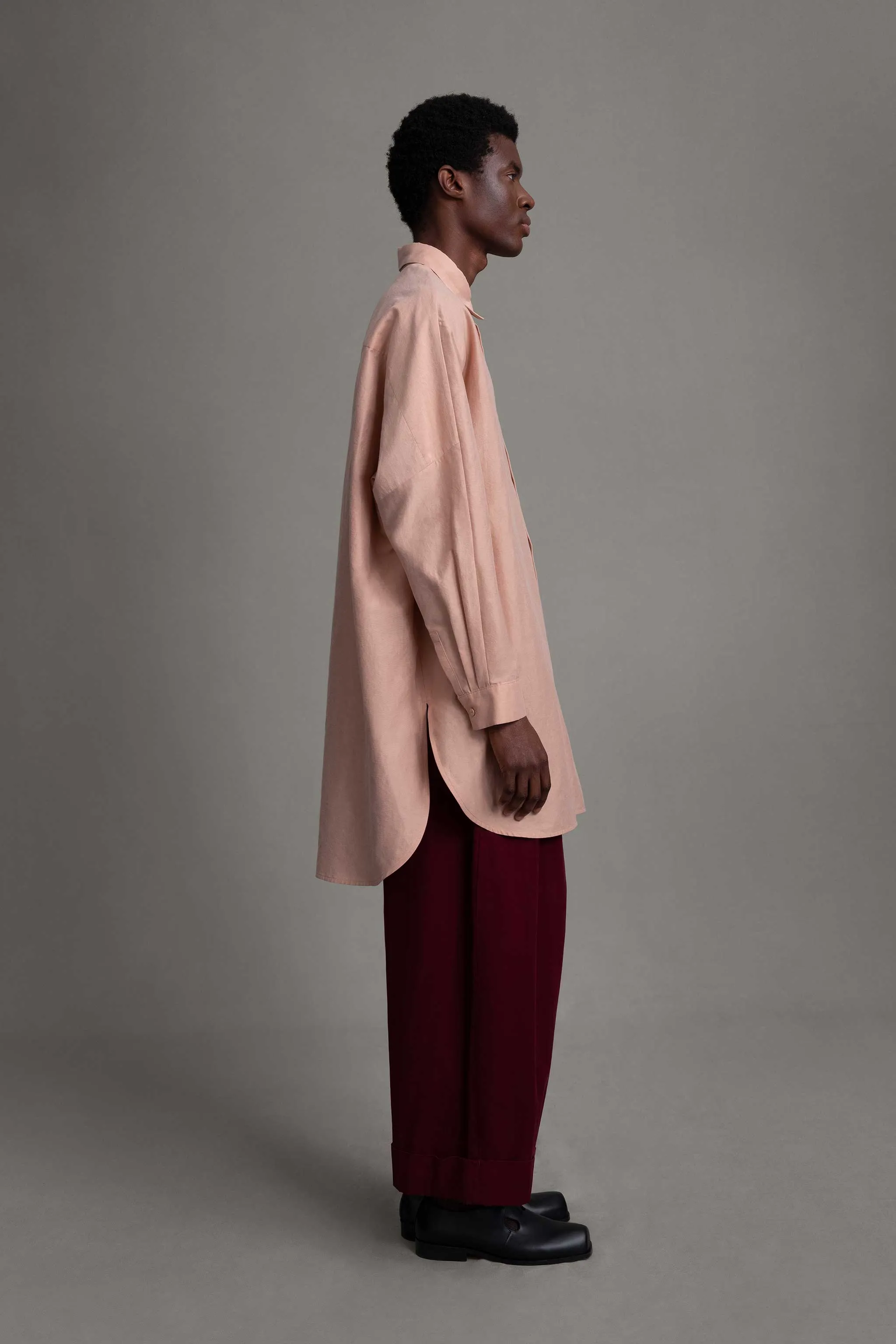 Recycled Polyester Blend Youth fashion THE PAINTER SHIRT / COTTON SILK POWDER