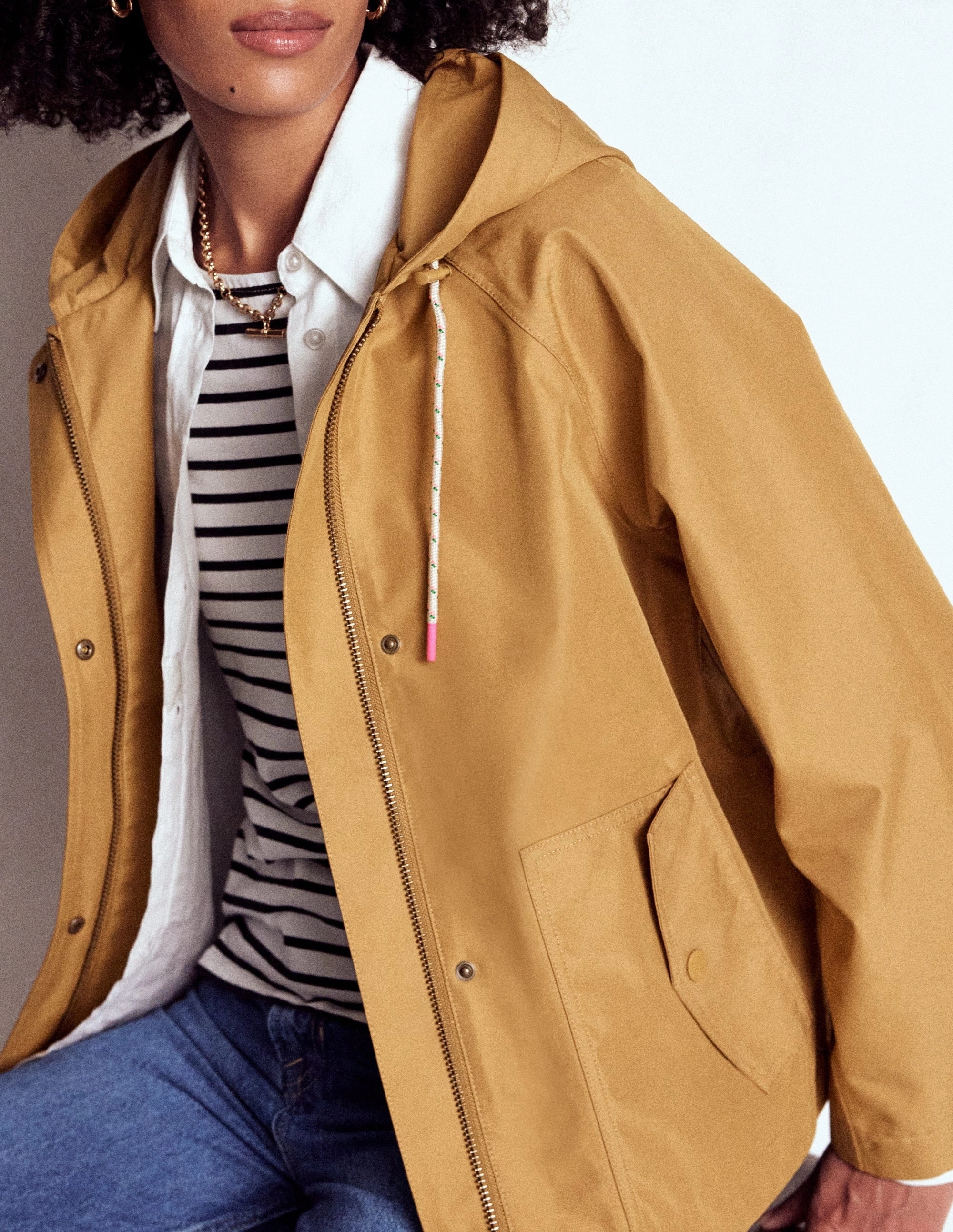 City Ready Wear Cropped Rain Mac-Hazelnut Brown