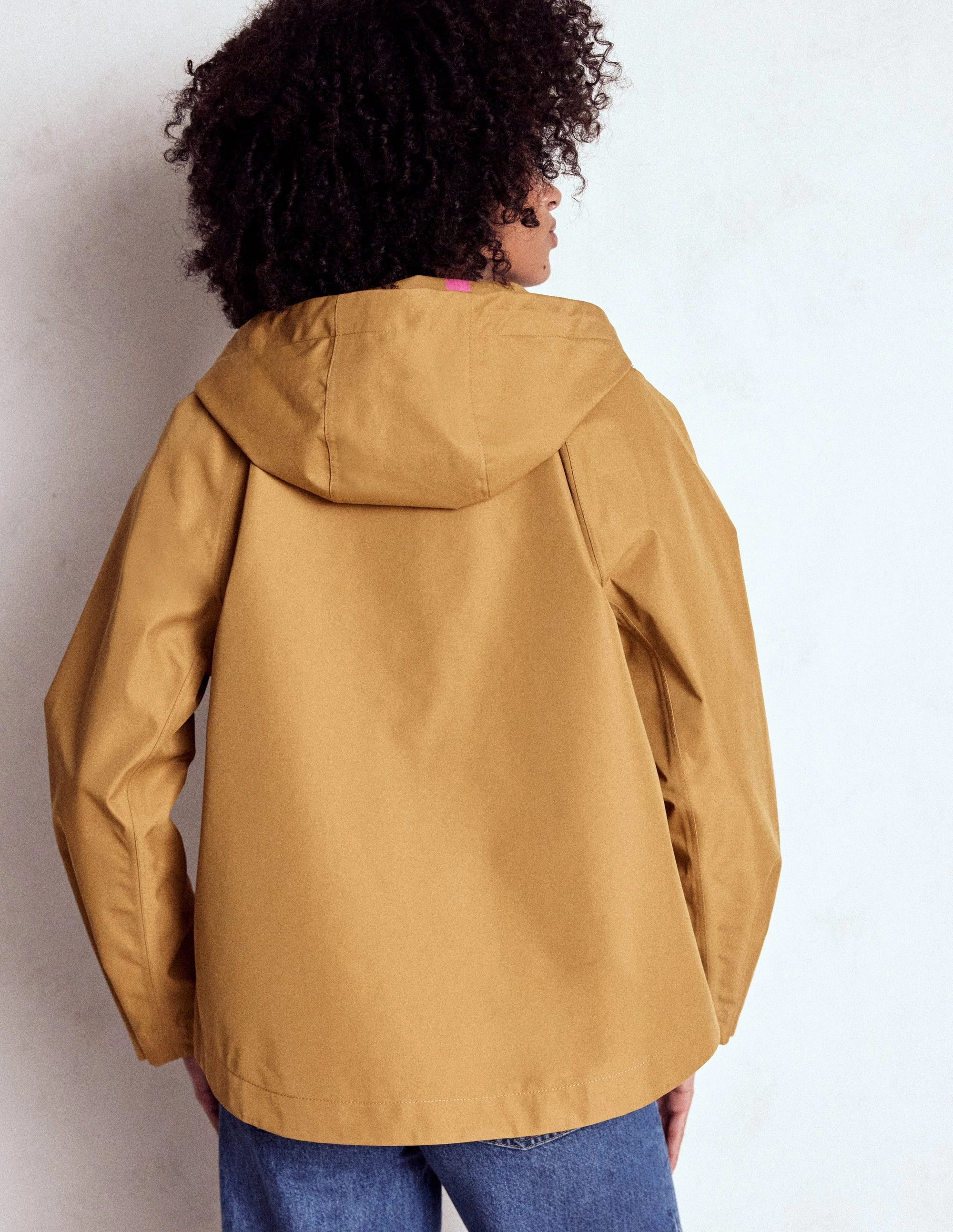 Cropped Rain Mac-Hazelnut Brown Basic Essential Layer