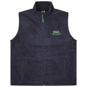 Vice 84 'Disc' Fleece Gilet - Forest Green / Navy Winter Fashion Noise Free Zipper