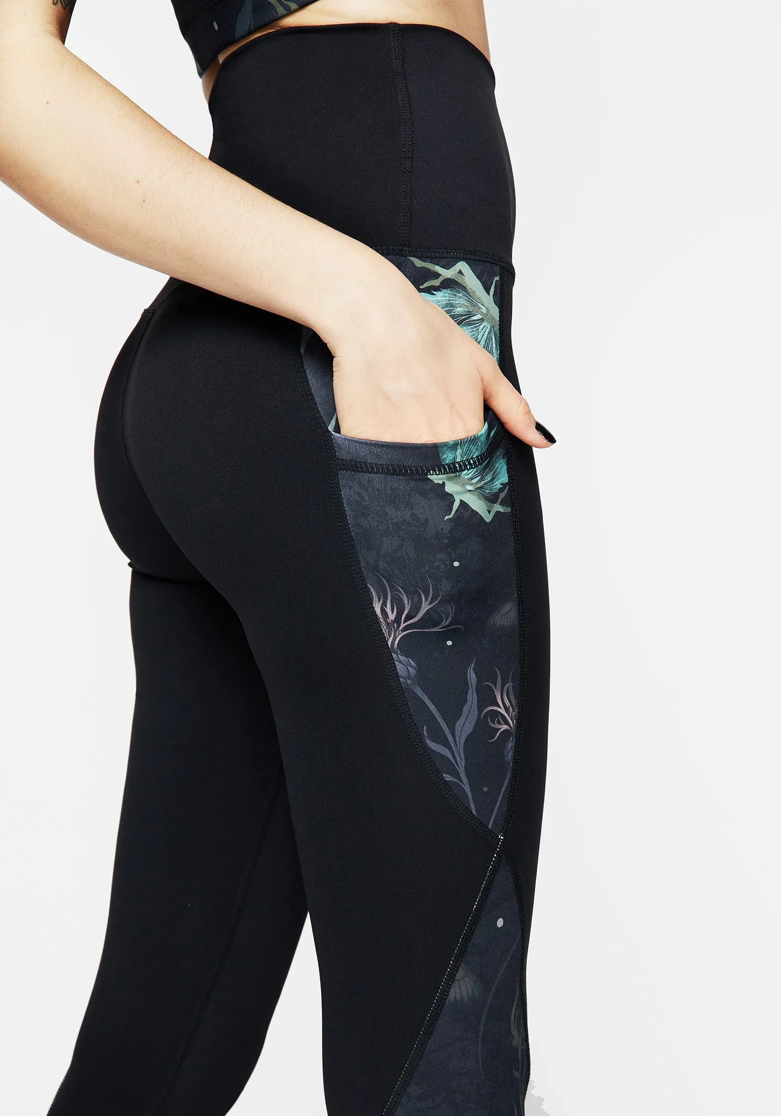 Movement Fit Rosanella Floral Fairy Print Athleisure Sports Leggings