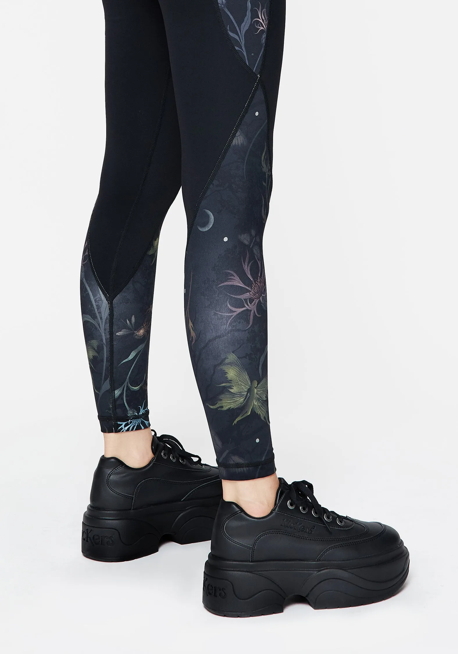 Rosanella Floral Fairy Print Athleisure Sports Leggings Movement Flex