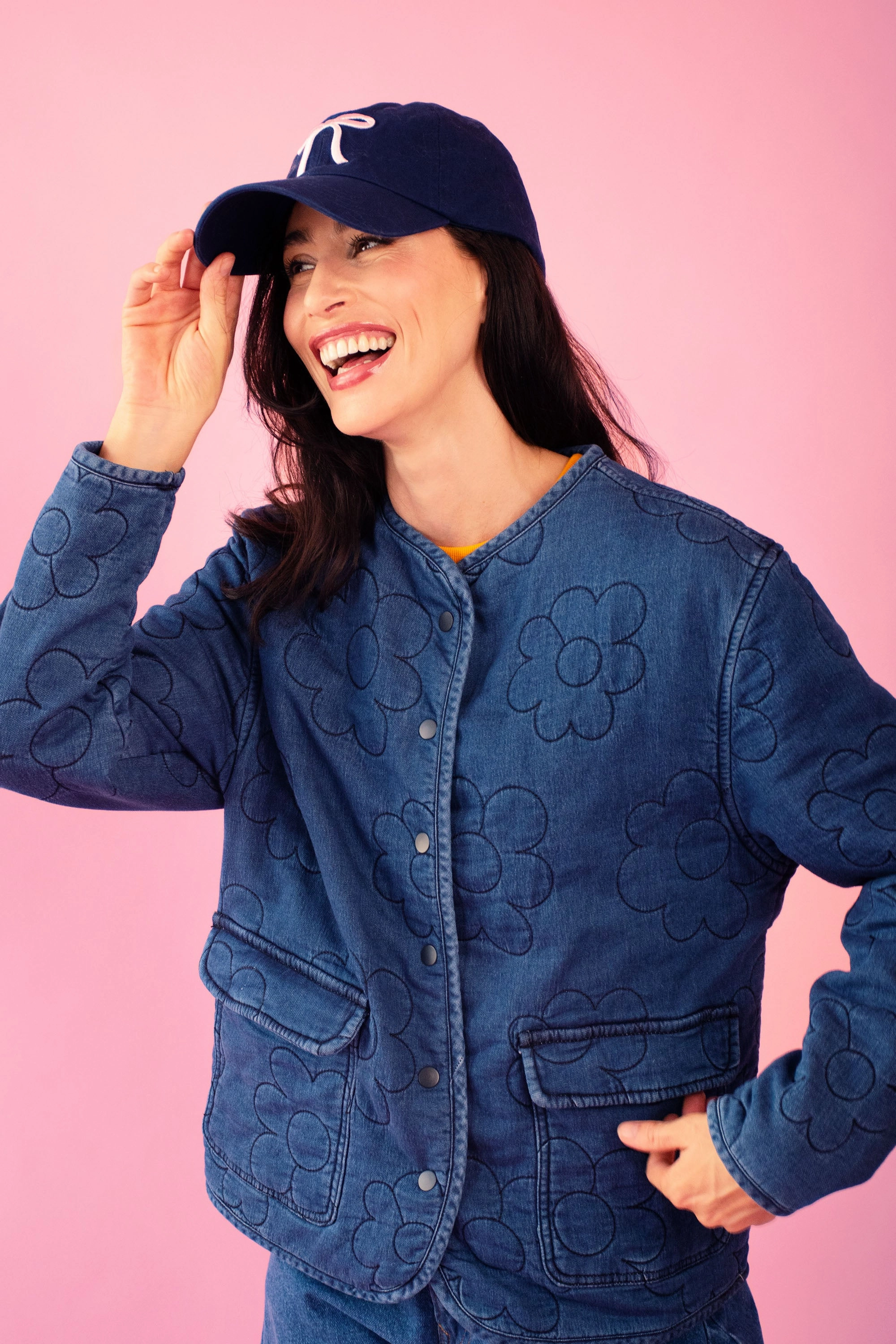 Comfortable lining Daisy Quilted Knit Collarless Puffer