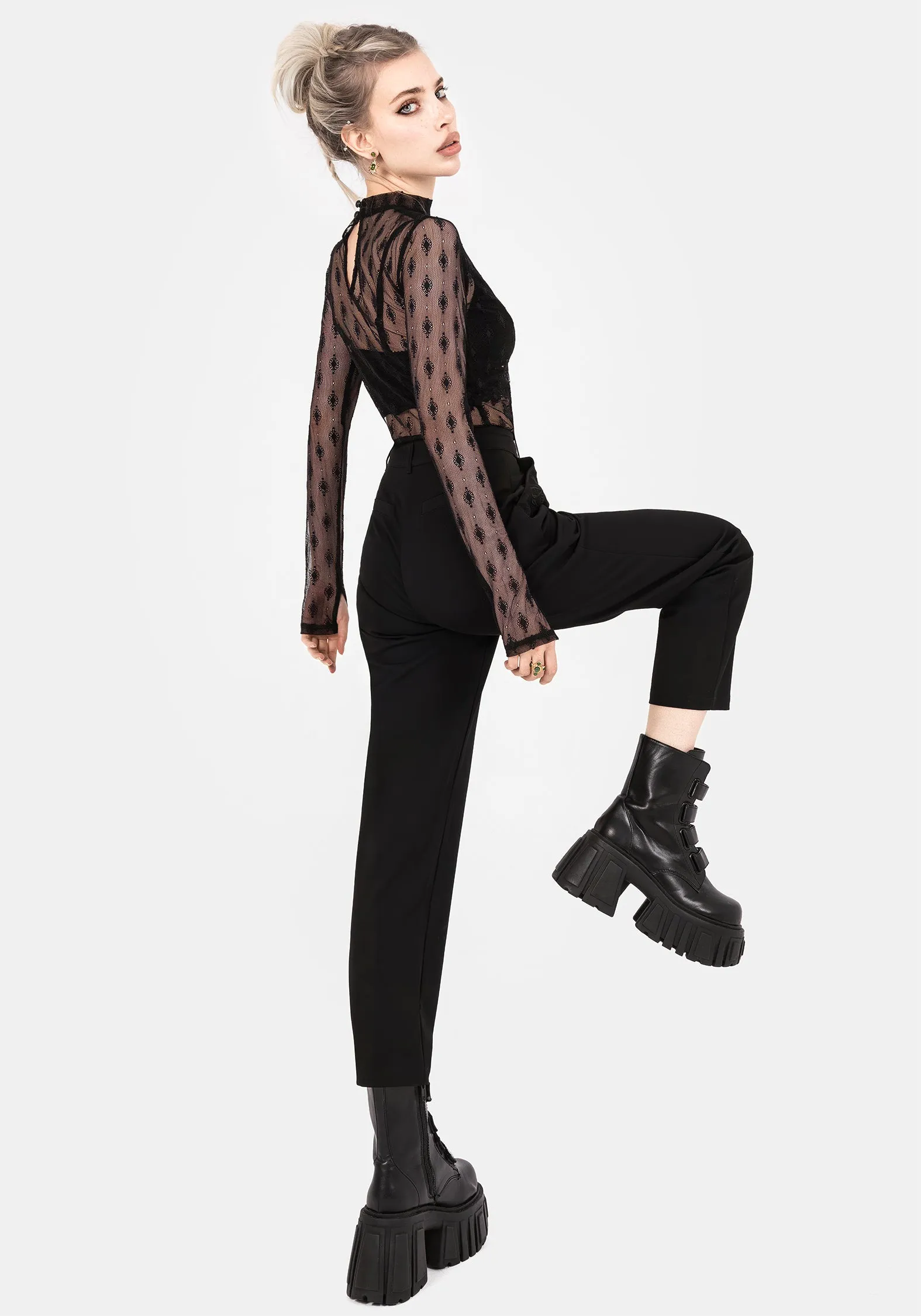 Sleek Design Layer Essential Mona Embroidered Tapered Trousers