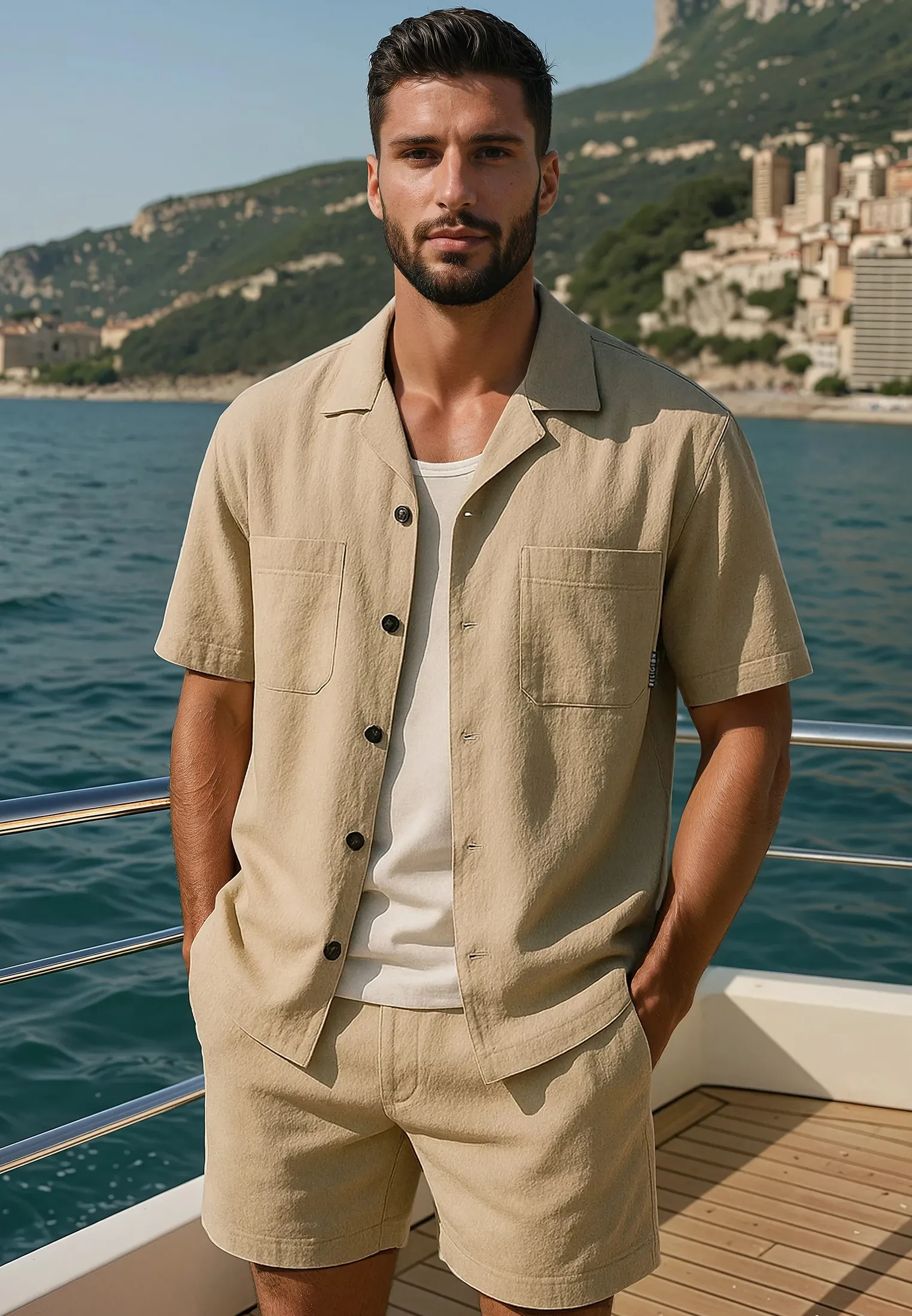 Breathable back panel holiday season MONACO DOUBLE POCKET HOLIDAY SHIRT SHELL
