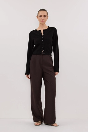 Fashionable Layer MONACO BLACK LONG SLEEVE CARDIGAN