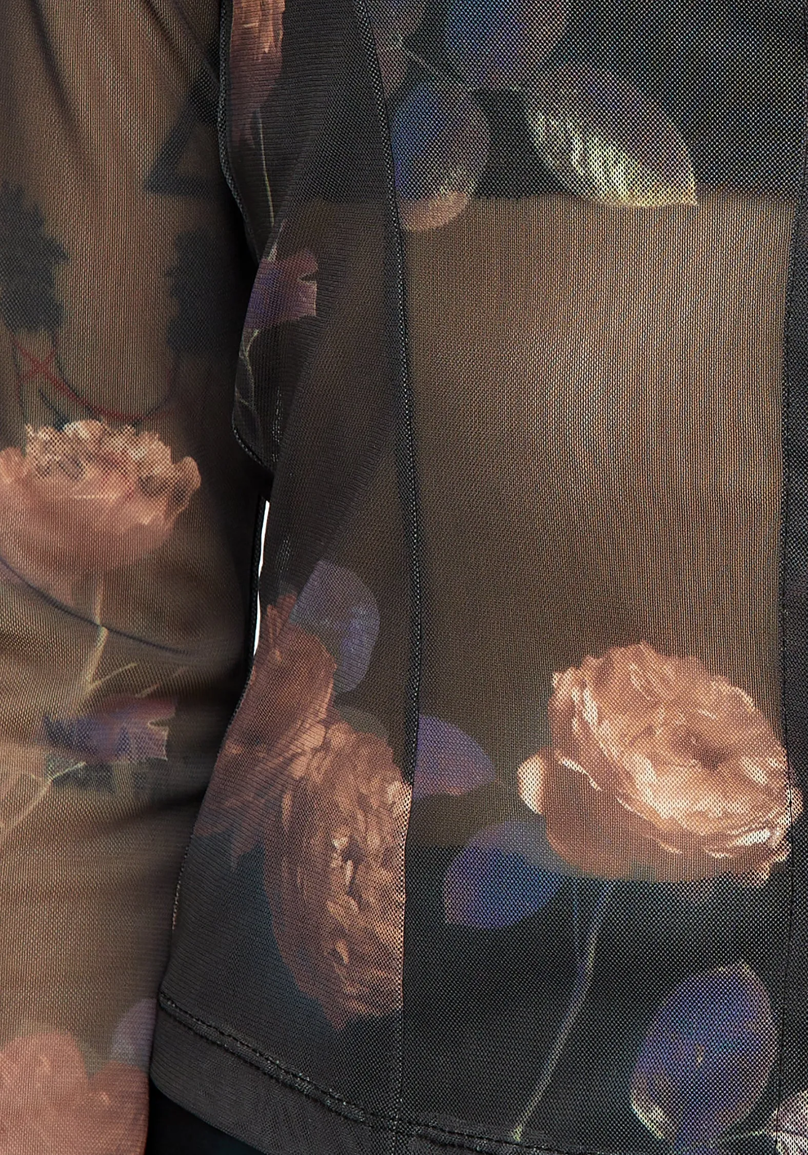 Fashion Forward Wrinkle-Resistant Monica Floral Mesh Fitted Shirt