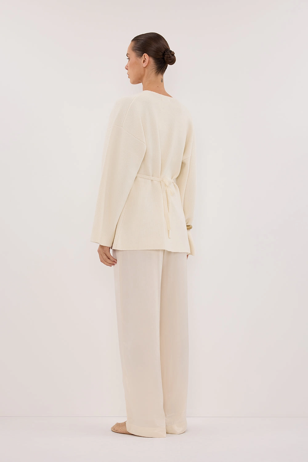 MONICA CREAM SATIN PANT Flattering Fit Wear Flex Wear Design