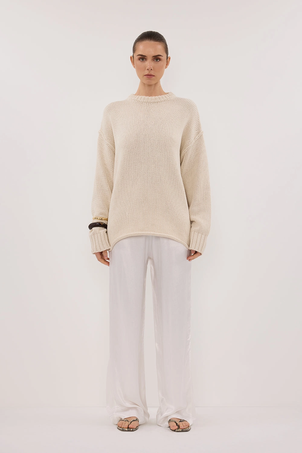 MONICA WHITE SATIN PANT Anti Pilling Textile