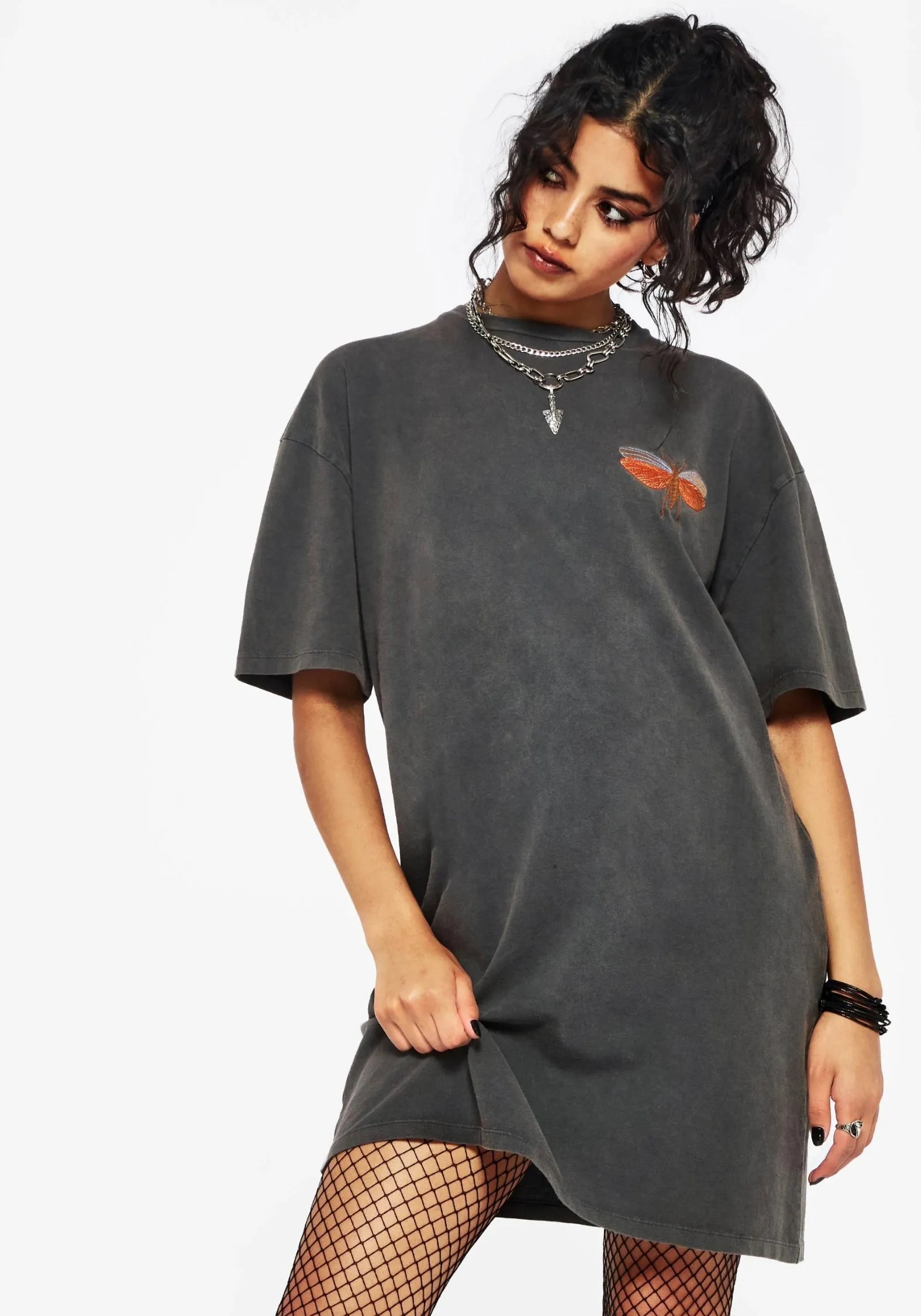 Smart Outfit Griffinfly Cotton Embroidered Jersey Mini Tee Dress