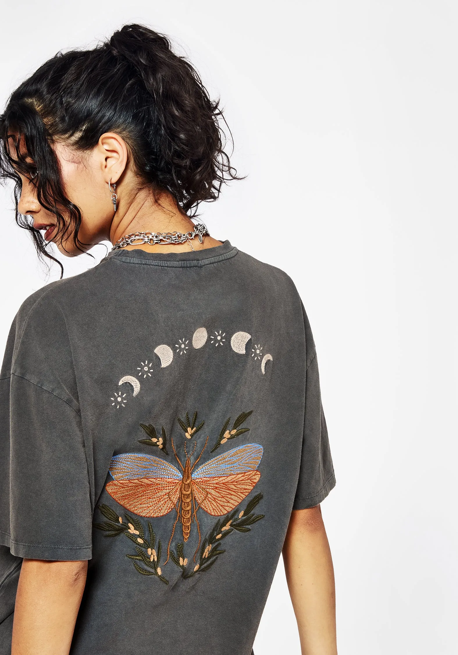 Tailored Piece Griffinfly Cotton Embroidered Jersey Mini Tee Dress