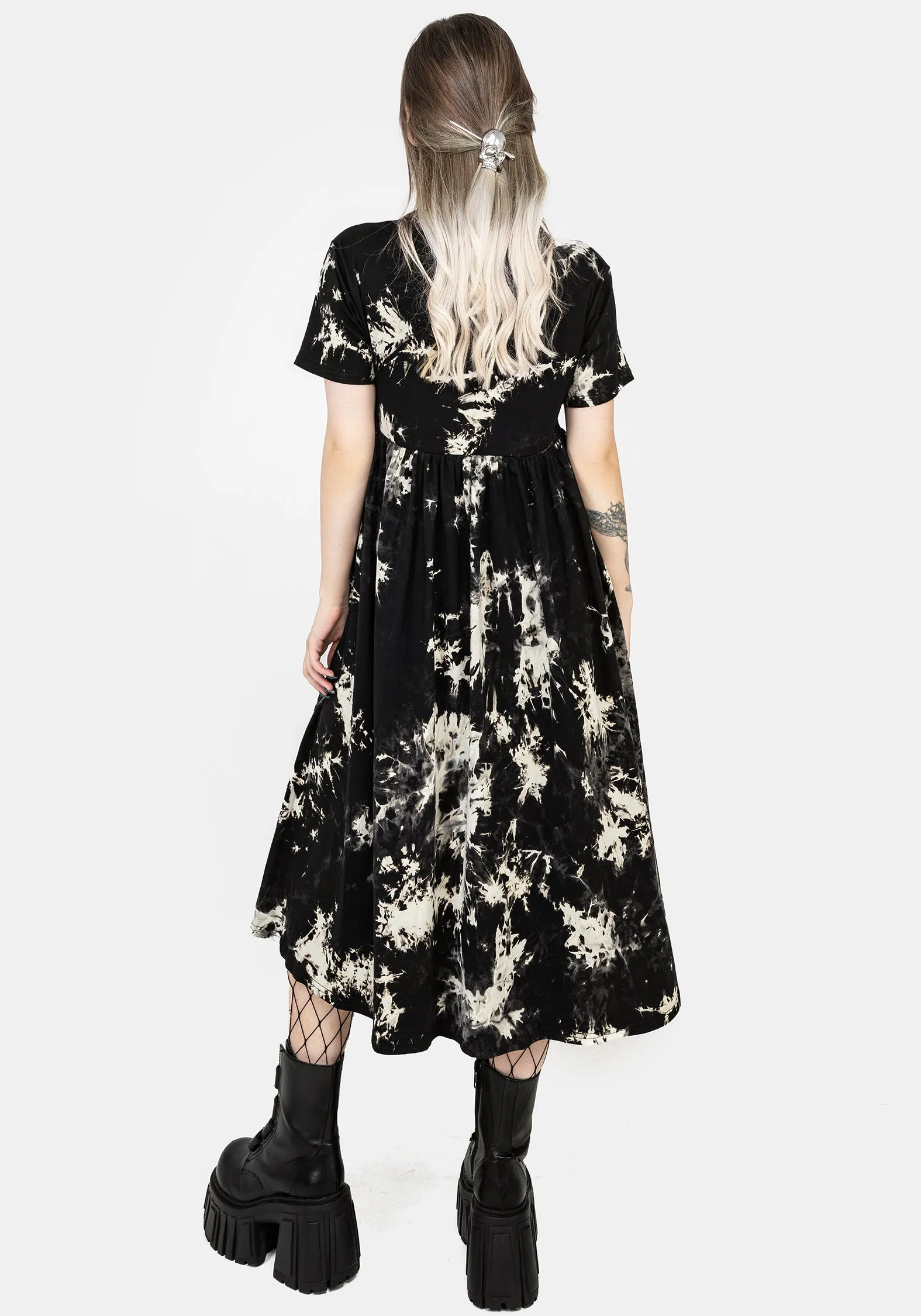 Moodswing Tie Dye Midi Dress Comfortable office piece Calm Texture