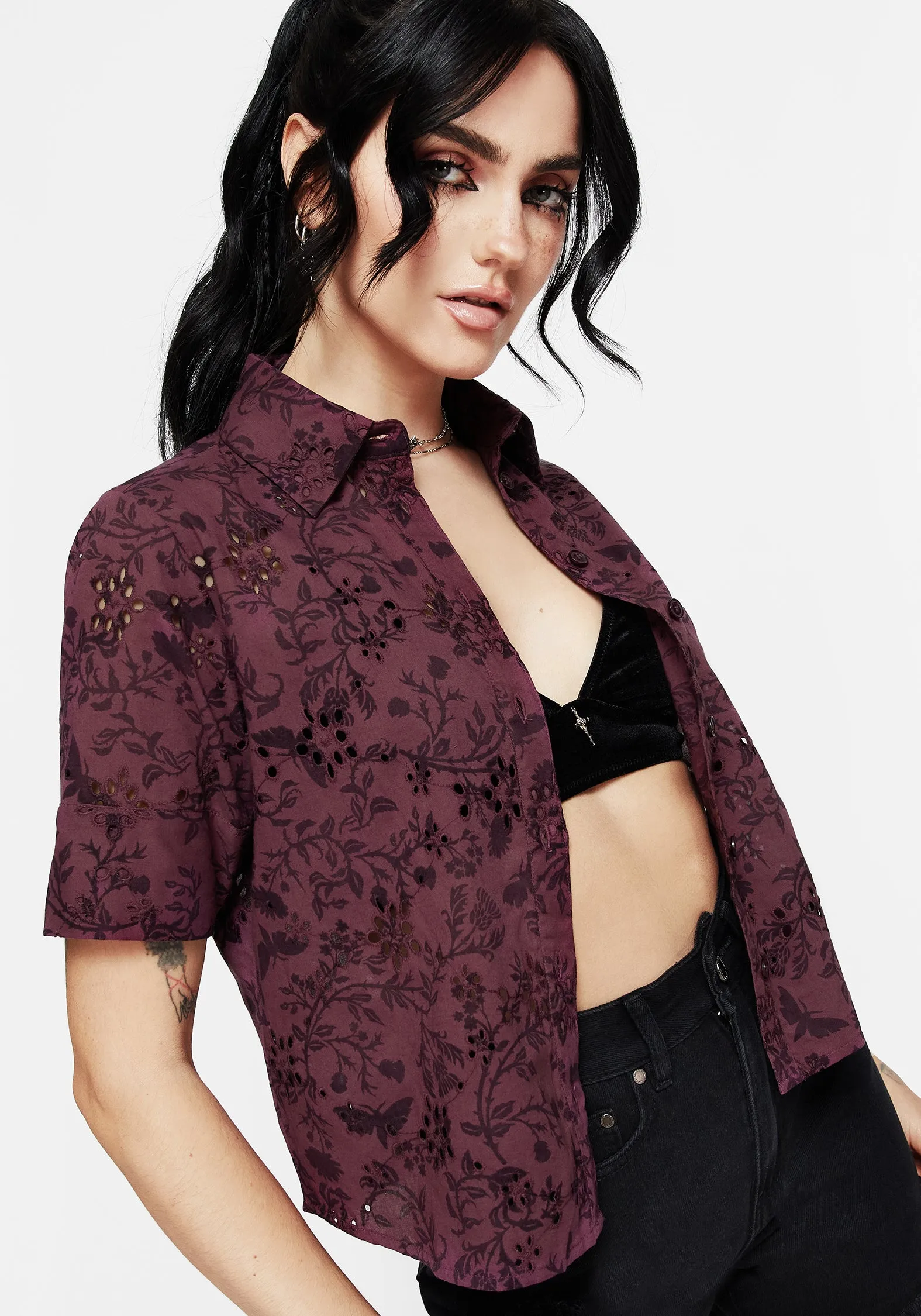 Morgana Cotton Broderie Button Up Shirt Networking Session