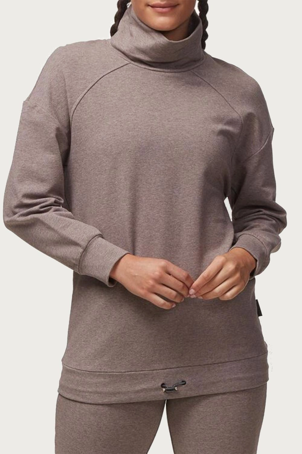 Cozy Midweight Fabric Snuggle Layers Morrison Sweater In Cinder
