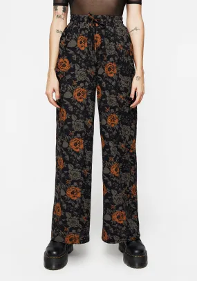 Mortify Floral Print Wide Leg Trousers Multi-way wear Stay Cool