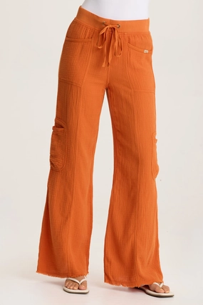 Rizal Gauze Pocket Flare Pant Quick drying material Seasonal Wear