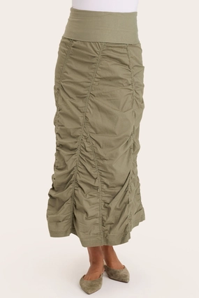 Gored Peasant Skirt Quiet Style Leather Look