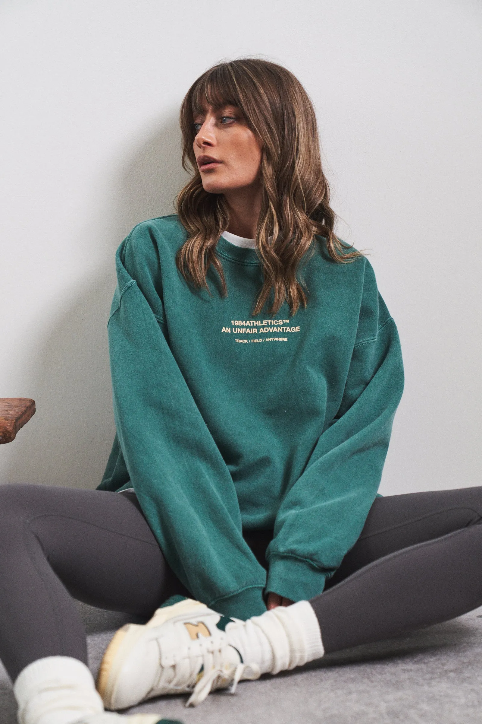 Vice 84 'Athletics' Vintage Washed Sweater Twinpack - Emerald Green/Chocolate Winter Fashionable Winter Knitwear