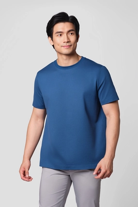 Modern Layer Fresh Look ??Frozen in Tones?? Waterless Dye Crew Neck T-Shirt | Fjord Blue MB2607