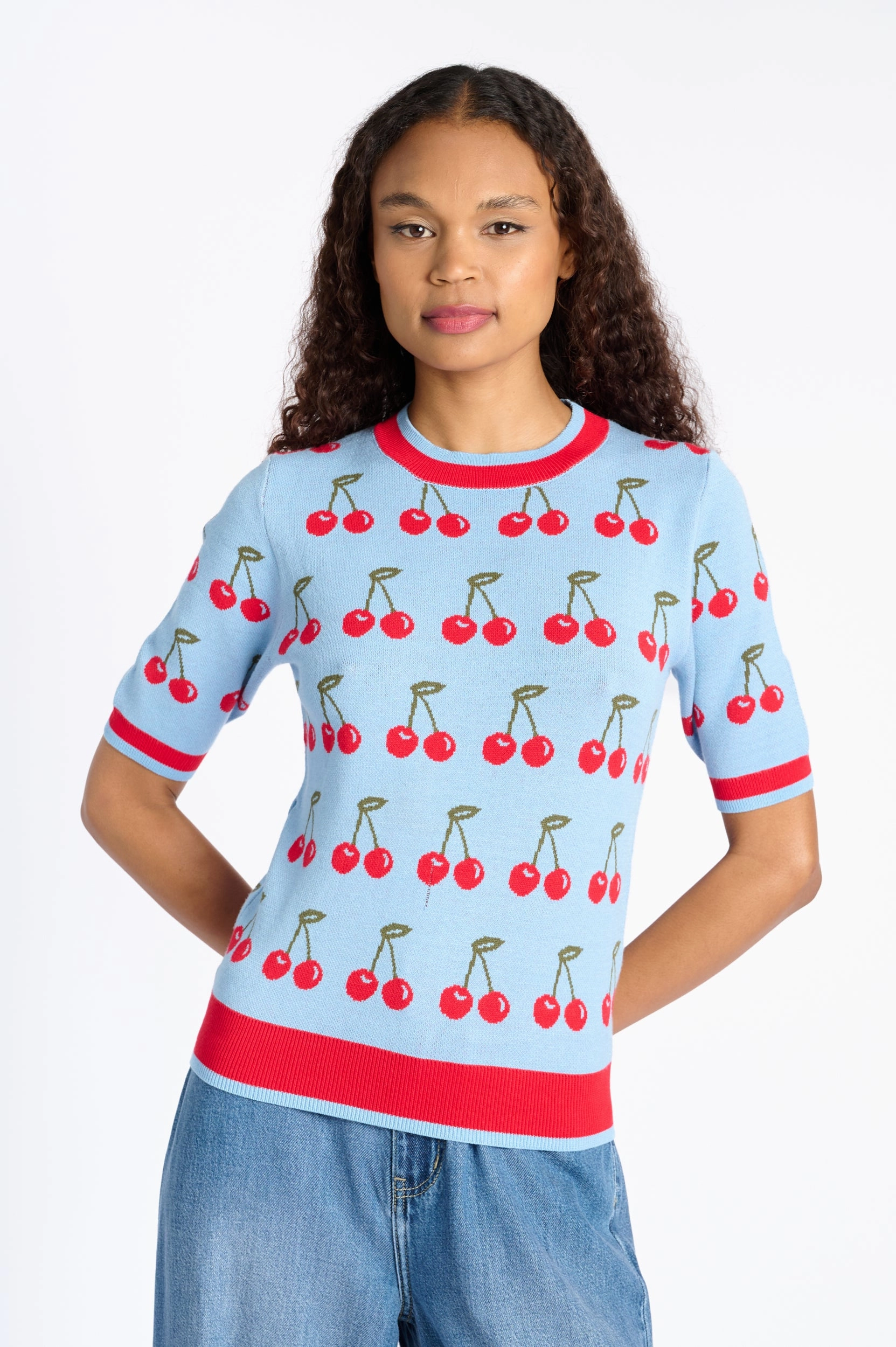 The Short Sleeve Jumper with Cherries MultiPanelDesign