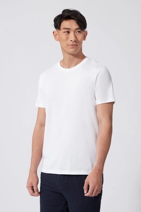 Taped Neckline Super Soft Crew Neck T-Shirt | White WH001Z