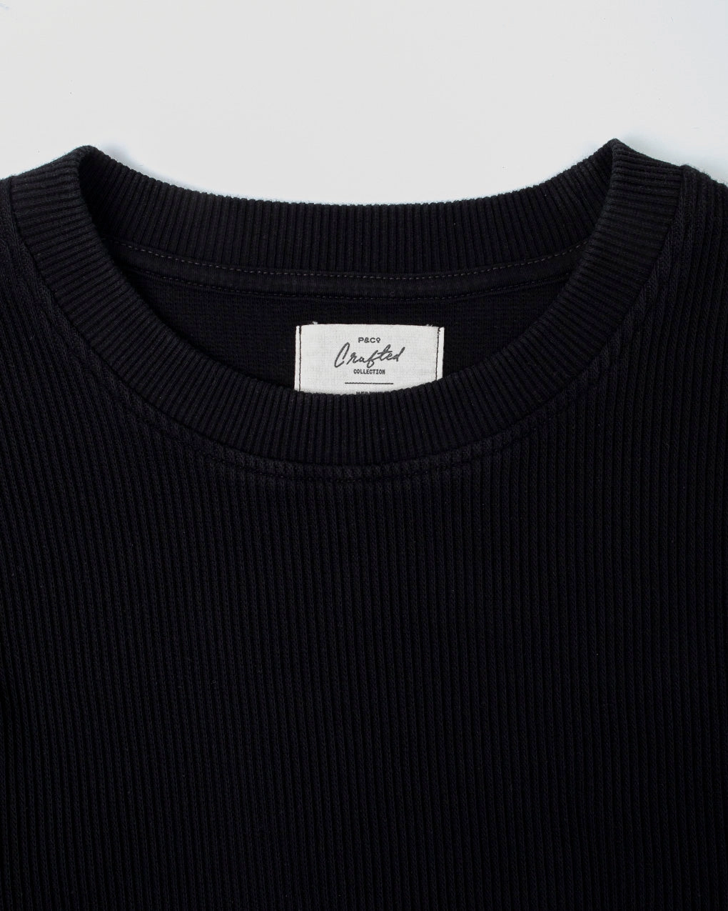 Crafted Ribbed Longsleeve - Washed Black Fashion Forward