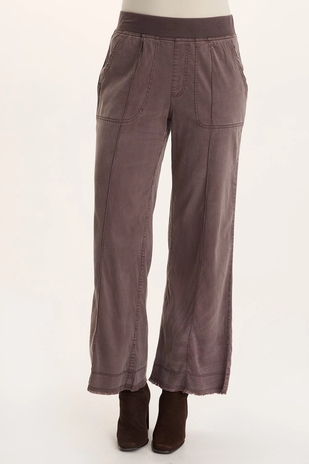 Orn Tencel Pull-On Wide-Leg Pant Sleek Comfort SmoothZipClosure