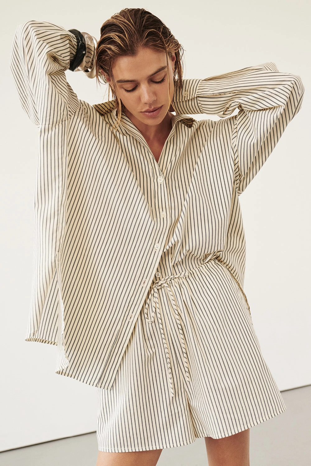 Casual Stretch cardigan PALMA CREAM SILK BLEND SHORT
