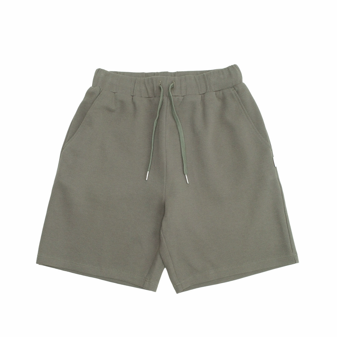 bound Pique Waffle Shorts - Sage Stretch Support sophisticated appearance