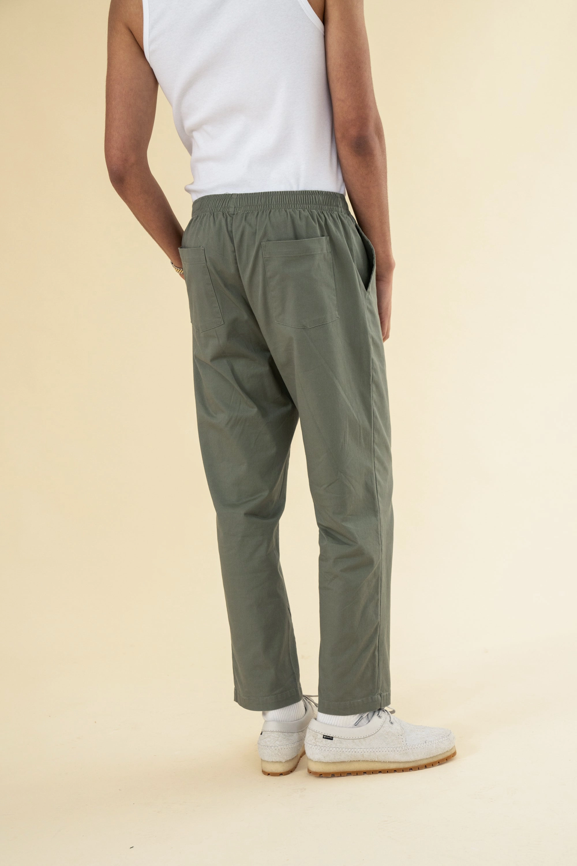 bound William Staple Cotton Trousers - Olive All-Purpose Comfort Soft Touch