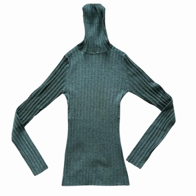 Women's Variegated Rib Turtleneck In Malachite elegant design Trendy Wardrobe