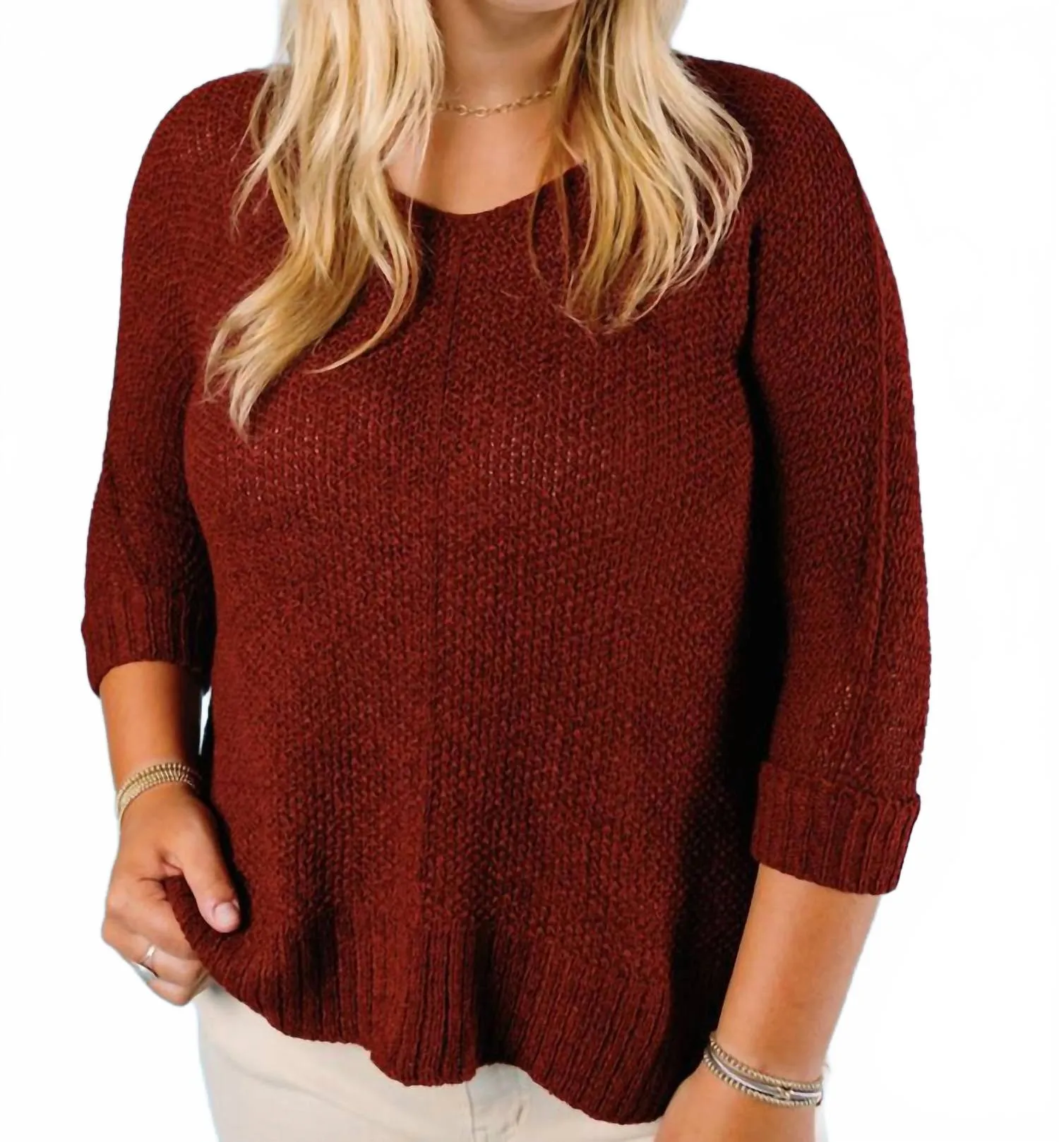 Knit Look Odor Resistant Finish My Girl Sweater In Wine