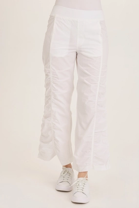 Smooth Fabric Naola Stretch Poplin Ruched Flare Gaucho