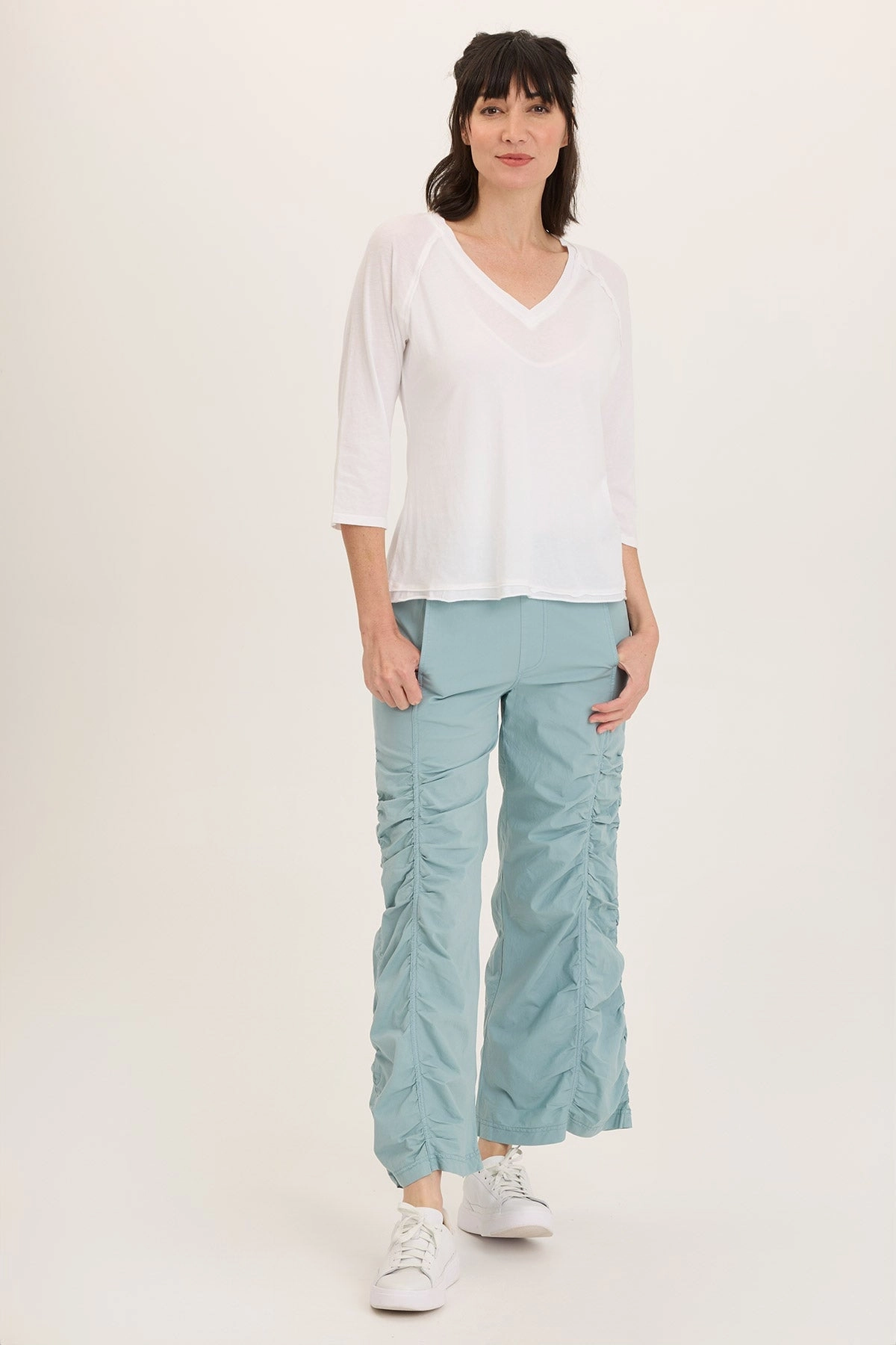 Comfort Flex Naola Stretch Poplin Ruched Flare Gaucho
