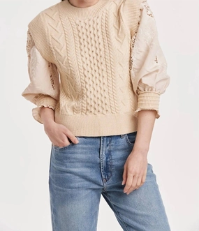 Quick Dry Weave Knitwear Design Natasha Sweater In Sugar Cookie