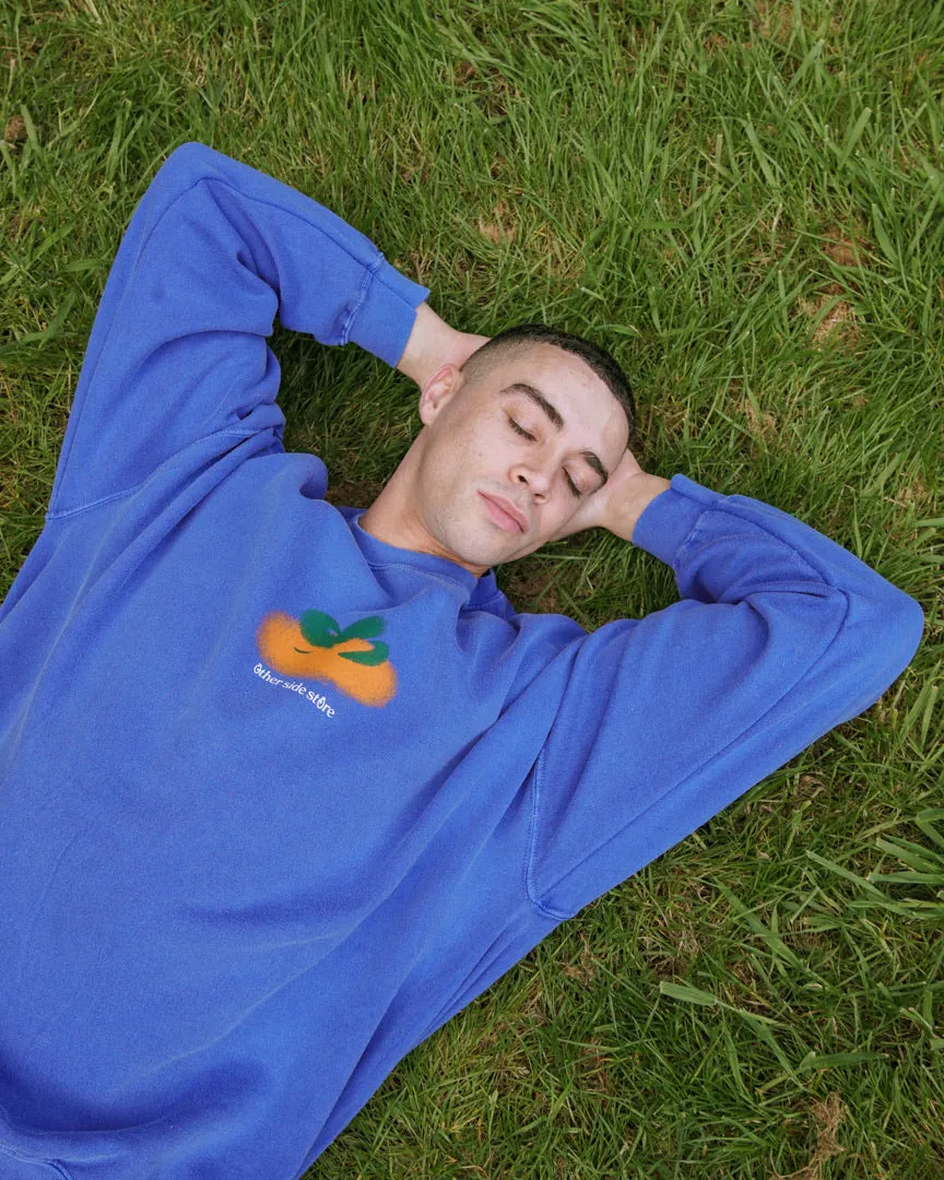 Other Side Store 'Orange' Vintage Washed Sweater - Royal Blue Winter Style Must-Have
