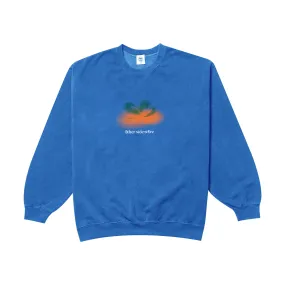 Double Layered Collars Classic Design Other Side Store 'Orange' Vintage Washed Sweater - Royal Blue