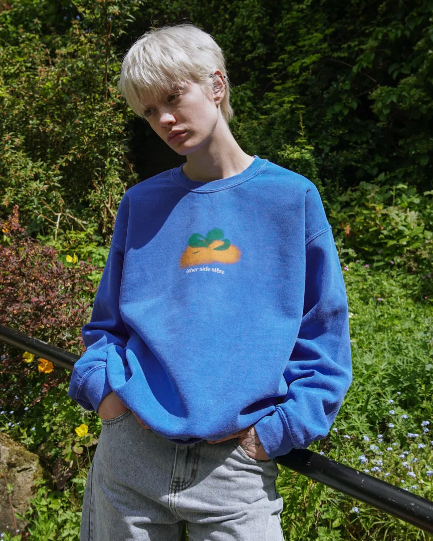 Winter Layering light layering Other Side Store 'Orange' Vintage Washed Sweater - Royal Blue