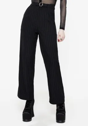 Enyo Belt Detail Stripe Wide Leg Trouser Stretch Comfort RegularFit